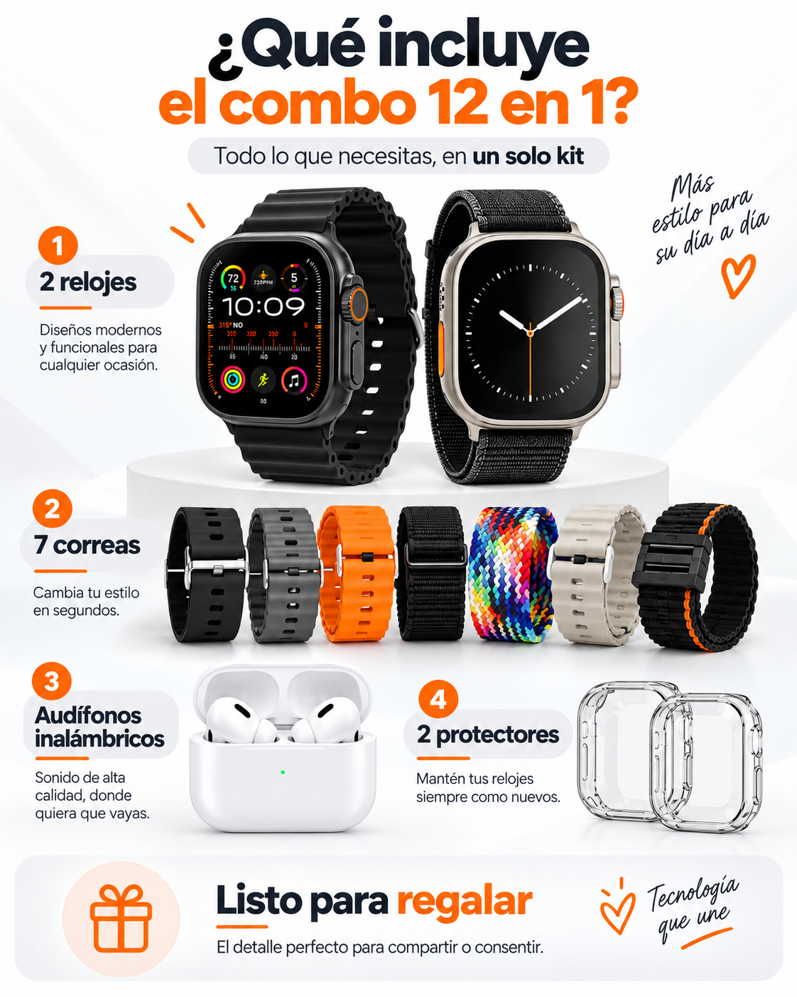 Combo Smartwatch Ultra 12 en 1